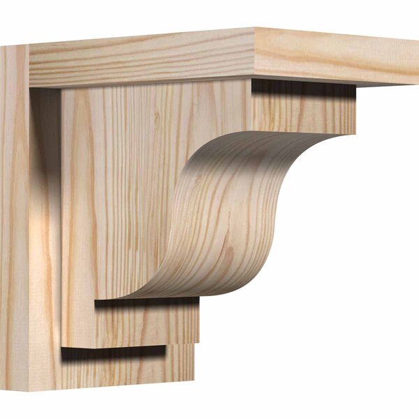 Ekena Millwork Newport Smooth Corbel w/Backplate, Douglas Fir, 5 1/2"W x 8"D x 8"H COR06X08X08NEW01SDF - main